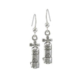 Large Dive Air Tank Silver Silver Earrings TE966 - Jewelry