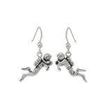 Scuba Sport Diver Silver Earrings TE968 - Jewelry