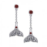 Celtic Whale Tail Gemstone Earrings TER027 - Jewelry