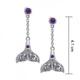 Celtic Whale Tail Gemstone Earrings TER027 - Jewelry