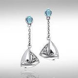 Celtic Knots Silver Sailboat Earrings TER028 - Jewelry