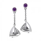 Celtic Knots Silver Sailboat Earrings TER028