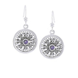 Celtic Knots Compass Silver Earrings with Gemstone TER035 - Jewelry