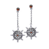 Celtic Knots Silver Ship's Wheel Earrings TER036 - Jewelry