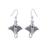 Celtic Manta Ray Sterling Silver Hook Earring TER037 - Jewelry