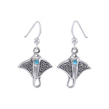 Celtic Manta Ray Sterling Silver Hook Earring TER037 - Jewelry