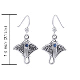 Celtic Manta Ray Sterling Silver Hook Earring TER037 - Jewelry