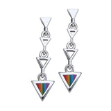 Rainbow Triangle Silver Earrings TER062