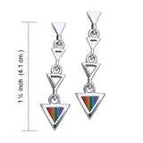 Rainbow Triangle Silver Earrings TER062 - Jewelry