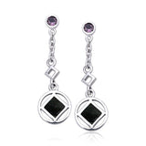 Encircled Symbol Silver Earrings TER063