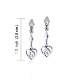 Celtic Knotwork Silver Heart Earrings TER077 - Jewelry
