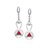 Encircled Symbols Silver Earrings TER079 - Jewelry
