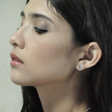 Skull Crescent Moon Post Earrings TER1050 - Jewelry