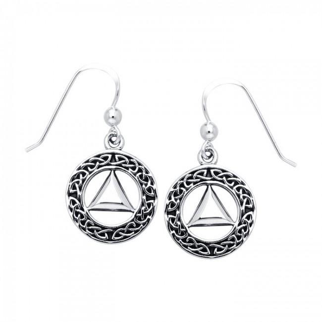 Celtic AA Symbol Silver Earrings TER110 - Jewelry