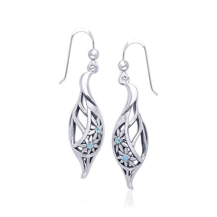 Silver Elegance Daisy Leaf Earrings TER1105 - Jewelry
