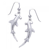 Swim freely with the hammerhead sharks ~ Sterling Silver Jewelry Hook Earrings TER1117 - Jewelry