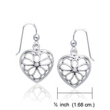 Flower Heart Silver Earrings TER1127 - Jewelry