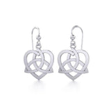 Heart with Trinity Knot Silver Earrings TER1141