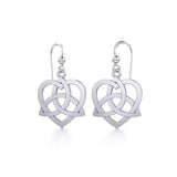 Heart with Trinity Knot Silver Earrings TER1141 - Jewelry