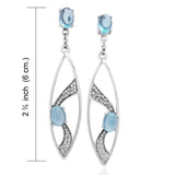 Fantastic Contemporary Silver Earrings with Gemstones TER1201 - Jewelry