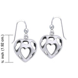 Bold Filigree Heart Silver Earrings TER1220 - Jewelry