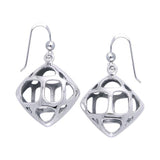 Square Bold Filigree Silver Earrings TER1221 - Jewelry
