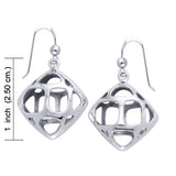 Square Bold Filigree Silver Earrings TER1221 - Jewelry