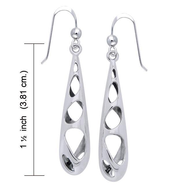 Bold Filigree Long Silver Earrings TER1223 - Jewelry