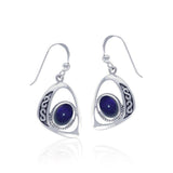 Modern Celtic Elegant Silver Earrings with Stone TER1241 - Jewelry