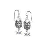 Green Man Silver Earrings TER125 - Jewelry