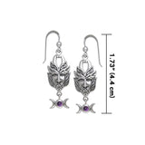 Green Man Silver Earrings TER125 - Jewelry