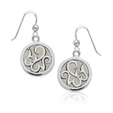 Round Silver Earrings with Inlay Stone TER1262 - Jewelry