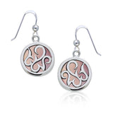 Round Silver Earrings with Inlay Stone TER1262 - Jewelry