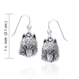 Wolf Head Silver Earrings TER1454 - Jewelry