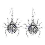 Spider with Triquetra Silver Earring TER1473 - Jewelry