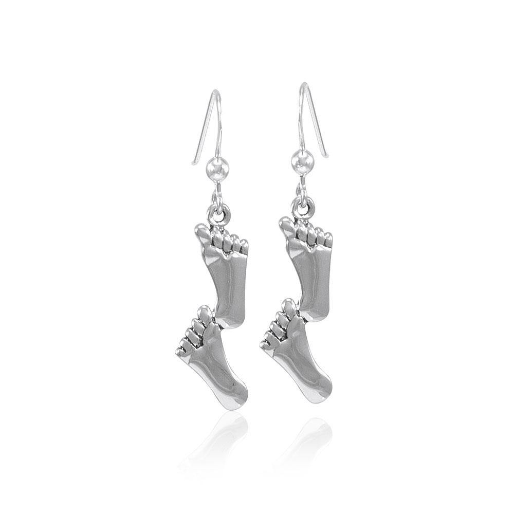 Footprint Sterling Silver Earrings TER1509 - Jewelry
