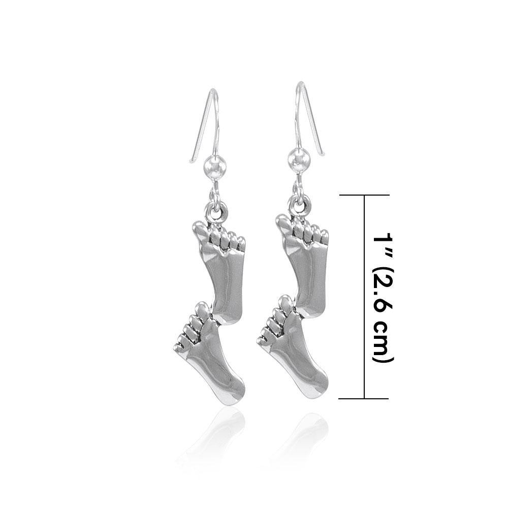 Footprint Sterling Silver Earrings TER1509 - Jewelry