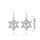 Chai Star of David Earrings TER1557 - Jewelry