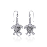 Aboriginal Turtle Silver Earrings TER1561 - Jewelry