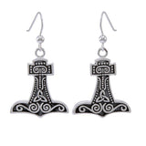 Thors Hammer Silver Earrings TER1563 - Jewelry