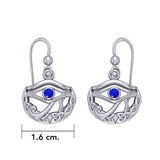 Eye of Horus with Celtic Knot Crescent Moon Silver Earrings TER1600