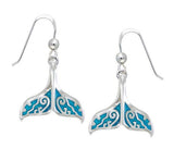 Whale Tail with Enamel Sterling Silver Earring TER1653 - Jewelry