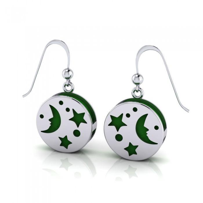 Moon Aromatherapy Sterling Silver Earrings TER1667 - Jewelry