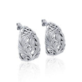 A strong emblem in full bloom ~ Sterling Silver Jewelry Celtic Thistle Post Earrings TER1672