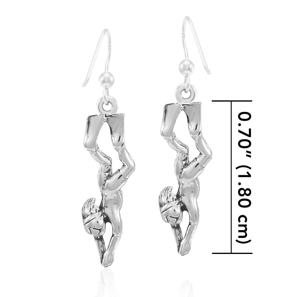 Free Diver Sterling Silver Earrings TER1682 - Jewelry