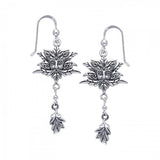 Green Man Silver Earrings TER171