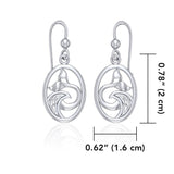 Sterling Silver Oval Whale Tail Earrings with Celtic Wave TER1728 - Jewelry