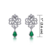 Lucky Four Leaf Clover Shamrock Silver Post Earrings TER1733