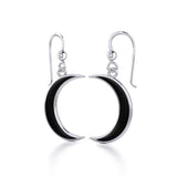 Wish Upon the Enchanting Silver Crescent Moon with Inlaid Earrings TER1743 - Jewelry