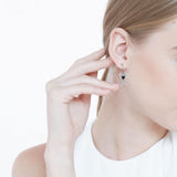 Heart Gemstone and Double Angel Wings Silver Earrings TER1744 - Jewelry